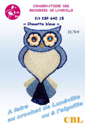 Kit Chouette bleue KBP 640/15 – broderie-luneville